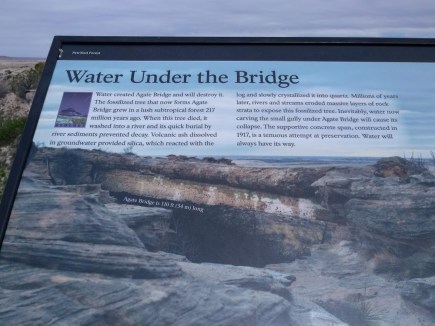 petrified forest agate bridge sign